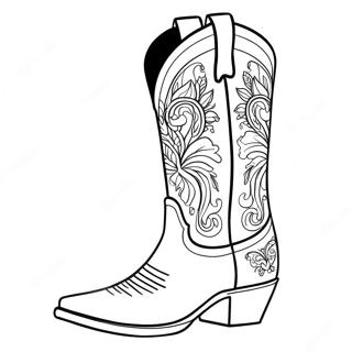 Pagina Para Colorir De Bota De Cowboy Elegante 98573-37377