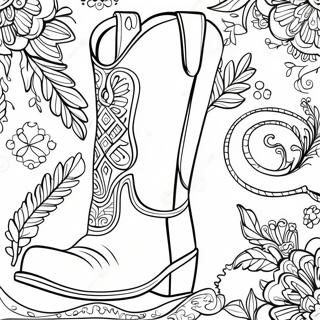 Pagina Para Colorir De Bota De Cowboy Elegante 98573-37378