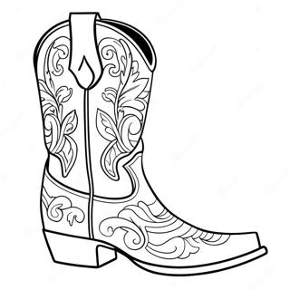 Pagina Para Colorir De Bota De Cowboy Elegante 98573 37380