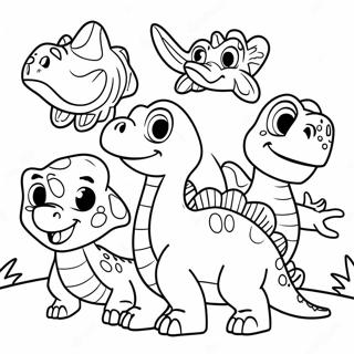 Pagina Para Colorir Do Trem Dos Dinossauros Com Personagens Divertidos 98908-37648