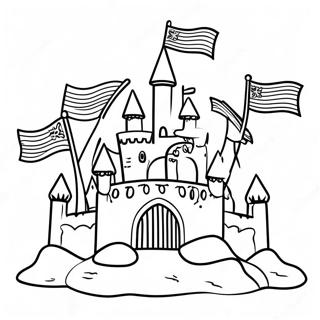 Pagina Para Colorir De Castelo De Areia Detalhado Com Bandeiras 99084-37778