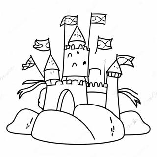 Pagina Para Colorir De Castelo De Areia Detalhado Com Bandeiras 99084-37779