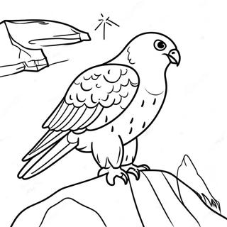 Pagina Para Colorir Do Falcao Peregrino Ninho Em Um Penhasco 99241-37901