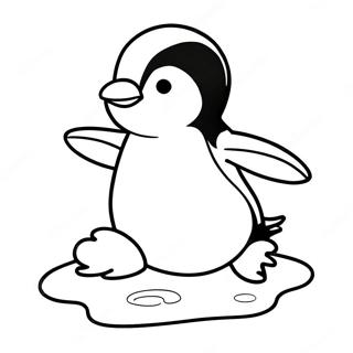 Pagina Para Colorir De Pinguim Adoravel Deslizando No Gelo 99497-38097