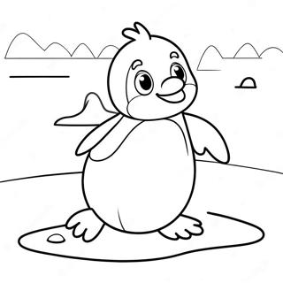 Pagina Para Colorir De Pinguim Adoravel Deslizando No Gelo 99497-38099
