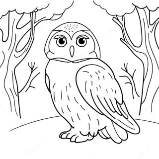 Pagina Para Colorir De Coruja Neve Charmosa Em Uma Cena De Inverno 99498-38101