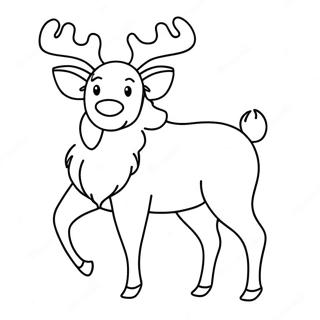 Pagina Para Colorir De Rena Linda Com Nariz Vermelho 99500-38302