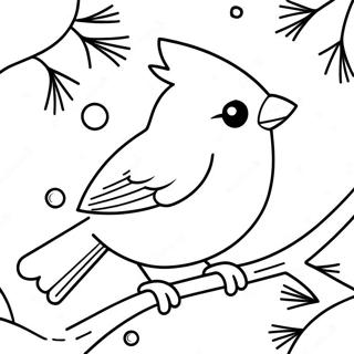 Pagina Para Colorir Do Cardeal Brincalhao Com Flocos De Neve 99627-38397