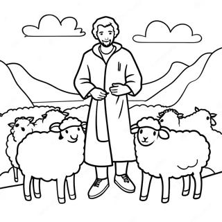 Pagina Para Colorir Pastor E Ovelhas Salmo 23 99935-38634